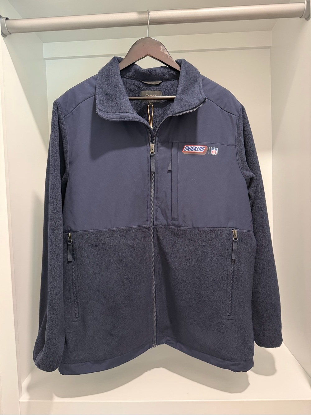 NEW Quince x Snickers x NFL polar fleece  navy full zip size XL